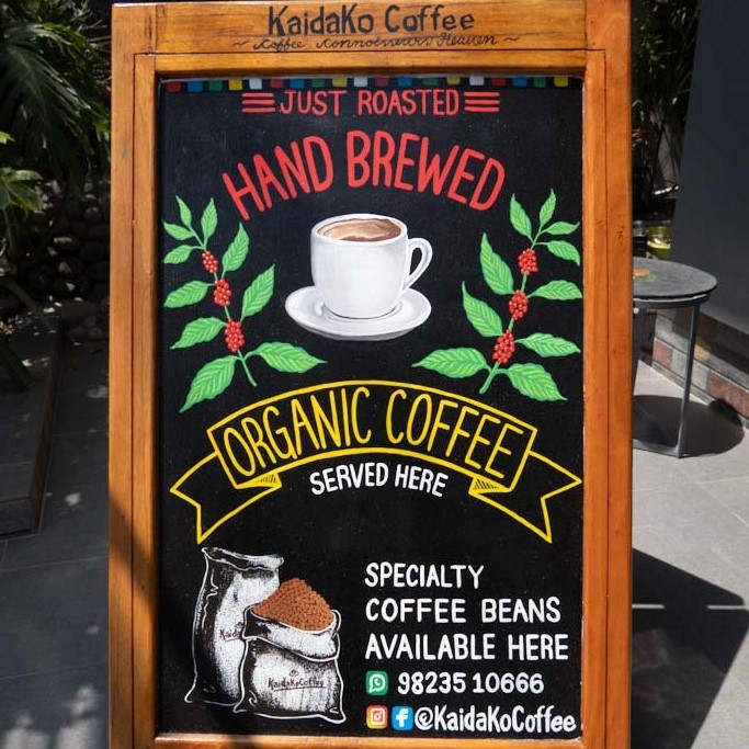Kaidako coffee wooden menu board